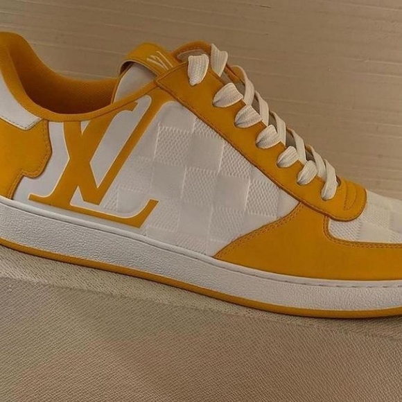 Louis Vuitton Men's White and Yellow Trainers - Picture 2 of 2